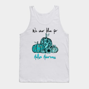 We Wear Blue For Autism Awareness Pumpkin Halloween Gift Tank Top